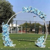 RAABYU Arco Nuziale Rotondo Fondale Rotondo Rimovibile Supporto per Matrimonio in Metallo Disponibile Decorazione Floreale Supporti per Sfondo con Cornice ad Arco per