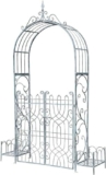 RAABYU Arco da Giardino Vintage con Porta, Gazebo ad Arco da Giardino, Adatto a Tutti i Tipi di Piante rampicanti e Decorazioni per Feste