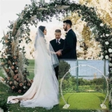 RAABYU Sfondo Rimovibile per Matrimonio in Oro, Arco Rotondo, ricevimento di Nozze, Arco per Cerimonia di Matrimonio all’aperto, Cornice per Sfondo