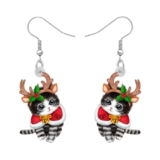 RAIDIN Acrilico carino Natale gatto animale domestico Orecchini per le donne ragazze Anime gattino pendenti Orecchini a gancio Gioielli regali per gli amanti dei gatti (Gatto con corna Orecchini)