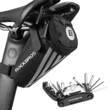 ROCKBROS Borsa da Sella Bici + Kit Riparazione 16 in 1, Borsa Sottosella Piccola Bicicletta, Stumento Multifunzionale Portatile, Adatto per MTB, Bici da Corsa, Ebikes