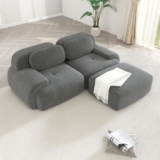 RVUEM Divani Componibili A Nuvola, Divano Senza Osso, Divano Componibile Modulare, per Piccoli Spazi, Divani con Seduta Profonda in Velluto A Coste, Divani Senza Montaggio,C,2Seater+1Ottoman