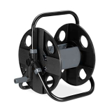 Relaxdays Avvolgitubo, Carrello Bobina Riavvolgitubi, Pompe da 30m 1/2″, per Irrigazione, Acciaio, Plastica, Nero Grigio