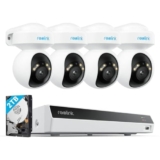 Reolink 4K PoE Kit Videosorveglianza Esterno, Panoramica 355° e Inclinazione 50°, Inseguimento Automatico, Rilevamento di Persona/Veicolo/Animale, NVR 8CH con HDD 2TB, Registrazione 24/7, RLK8-800PT4