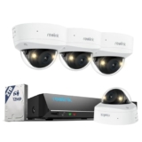 Reolink PoE 12MP Kit Telecamere Videosorveglianza, IK10 Antivandalo, Grandangolo a 145°, Faretti per Visione Notturna, Rilevamento Uomo/Veicolo/Animale, Audio Bidirezionale, NVR 8CH 2TB, RLK8-1200V4