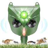 Repellente Gatti Ultrasuoni ad Energia Solare, 5 Modalità Regolabile Repeller Animali con Potente Luce LED, Efficace Contro Gatti, Cani, Uccelli, Volpi, Ratti, Martore, Ricarica USB