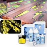 Resin Pro 160 GR – 128 KG Resina epossidica Colore Giallo Fluo Per legno, per Tavolo Fiume, per Fai da te, per Creazioni artistiche (128 Kg)