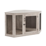 Robusta gabbia per cani – rustica 2 in 1 stile arredamento per animali domestici, gabbia decorativa per interni, tavolino laterale per cani di taglia media/grande/piccola, finitura marrone rustico