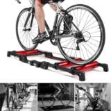 Rullo per bicicletta regolabile per allenamento con supporto pieghevole Rullo per bicicletta da ciclismo indoor, per esercizi su bici da strada, con resistenza per bici da strada da 24-29 pollici