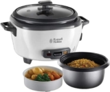 Russell Hobbs Cuociriso Piccolo – 0,8 l incluso inserto per cottura a vapore – Pentola con rivestimento antiaderente; Cucchiaio per riso e misurino; Pentola cottura lenta per verdure e pesce, 27030-56