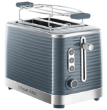 Russell Hobbs Tostapane Grigio – 2 Fette – Struttura lucida Color Grigio; Fessure per toast extra large; 6 livelli di doratura; Funzione di Scongelamento e Riscaldamento; 1050W Inspire 24373-56
