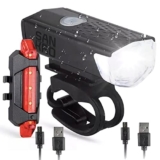 SANKRO Luce bicicletta anteriore e posteriore – Ricaricabile USB – 300 lumen -3 modalità- IPX6 impermeabile