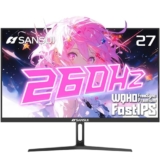 SANSUI 27″ WQHD 240Hz Rotativo PC Gaming Monitor 1440P 1ms (OD), sRGB 130%, IPS veloce, HDR10, altoparlante, luce RGB, sincronizzazione adattiva