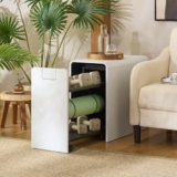 SEI Furniture Sidekick – Scaffale per attrezzi da allenamento, con ganci e ripiani, per palestra domestica, tappetino da yoga, kettlebell, manubri, bianco