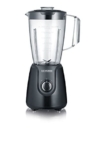 SEVERIN SM 3707 Frullatore con capacità 1,5 L e contenitore in tritan, Frullatore elettrico con 2 velocità e funzione Pulse, Frullatore da cucina con lame in acciaio, 600W, nero