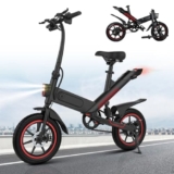 SHIZHUNIAO Bicicletta Elettrica Pieghevole, 14″ Bike Elettrica Adulto con 36V 10.4AH/6AH Batteria al Litio, Bici Elettrica Uomo Donna, Max Velocità 25km/h,Fino a 30-45km,Pedalata Assistita