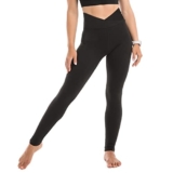 SINOPHANT Leggins Vita Alta Donna, Leggings Donna Fitness Pantaloni Yoga Controllo della Pancia Opaco Elastici Morbido per Sportivi o Casual,S-M,Nero Vita Incrociata