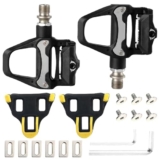 SKIKHN Pedali Autobloccanti per Bici,Pedali per Bicicletta,Pedali Bici da Corsa,Pedali Autobloccanti con Tacchetti Kit Combinato Nottolino,9/16″ Pedali Universali Della Piattaforma Della Bicicletta