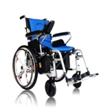 SLRMKK Sedia a rotelle Pieghevole Portatile, Sedia a rotelle elettrica a Quattro Ruote, Scooter per Anziani, Pieghevole Leggera, Carrello Ultraleggero, Sedia a rotelle per Anziani, Blu