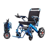 SLRMKK Sedia a rotelle Pieghevole Portatile, Sedia a rotelle per disabili Seniors per Auto Sedia a rotelle elettrica Sedia a rotelle Pieghevole in Alluminio Leggera, Blu