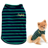 SMALLLEE_LUCKY_STORE Vestiti per cani di piccola taglia in cotone a righe nere gilet per cani cuccioli di gatto abbigliamento costume per animali domestici