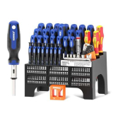 SORAKO Set cacciaviti professionali 118 pezzi, incluso cacciavite a cricchetto, punte, di precisione, da elettricista isolati, tester di tensione, per casa, ufficio, manutenzione