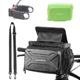 SOSINYA 6L Borsa bici manubrio con schermo touch,Borsa da manubrio bici usabile per Supporto telefono bici,Marsupio mtb,Borsa monopattino elettrico.Borsa manubrio bici con adattatore.Borsa bici telaio