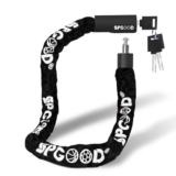 SPGOOD Lucchetto per bicicletta con 3 chiavi, 90 cm in catena in acciaio da 6 mm, con copertura impermeabile, antifurto, ad alta sicurezza per bicicletta, e-bike, MTB, moto