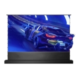 SRKATI Schermo proiettore Schermo per proiettore 16:9 Proiettore Laser per Schermo di proiezione UST con Tensione elettrica a Pavimento in Cristallo Pet da 72 Pollici proiettore(72 inch Black)