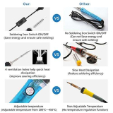 Saldatore Kit 60W 220V Kit di Saldatura a Stagno Professionale con Valigetta per Trasporto Per Vari usi e Riparazioni Kit saldatrici Fai da Te Bigiotteria Argento