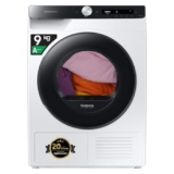 Samsung Asciugatrice Ai Control con Optimal Dry sensor DV90T5240AE/S3, 9 Kg, Pompa di Calore, Classe A+++, Wifi, Oblò reversibile,Carica Frontale, 60l x 85h x 60p cm