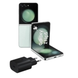Samsung Galaxy Z Flip5 Smartphone Pieghevole, Caricatore Incluso, RAM 8GB, 256GB, Sim Free Android, Display 3,4″ Super AMOLED/6,7″ Dynamic AMOLED 2X, Mint 2023 [Versione italiana]