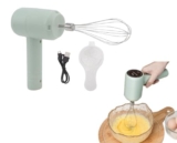 Sbattitore Elettrico, Elettrico Portatile Senza Fili, Ricaricabile Tramite USB, Fruste Elettriche Con Fruste E Separatore per Uova per Burro, Panna, Cottura E Cottura in Cucina, Verde