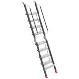 Scala pieghevole regolabile per mansarda con sistema antiscivolo per interni ed esterni, resistente scala nera (XXXXL)