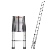 Scala telescopica in alluminio pieghevole ed estensibile con blocco di sicurezza design antiscivolo per uso domestico loft versatile scala di estensione per un facile accesso e stabilità