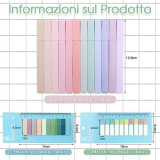 Scettar 12Pcs Evidenziatori Pastello, Set evidenziatoriIdonei con 2 Adesivi Indice, colore Morandi Idonei al Contatto con la Pelle,Cancelleria Aesthetic per Studenti,Materiale Scolastico