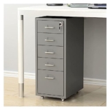 Schedario da Ufficio Mobiletto per archivio in metallo con 5 cassetti e serratura, sotto la scrivania, per documenti legali/di corrispondenza, soluzione di archiviazione completamente assemblata e sic