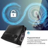 Sconosciuto Borsa Intelligente per Impronte digitali, FL-V1 Portafoglio Uomo in Pelle con Cerniera Borsa Intelligente Anti-furto Sicurezza per Impronte digitali Portafoglio Uomo in Pelle con Cerniera