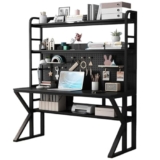 Scrivania per Computer per Ufficio Domestico con, scrivania da Gioco con Pannello Forato, Grande Tavolo per PC scrivania per Computer con Ripiani, scrivania da Studio postazione di Lavoro per uffici