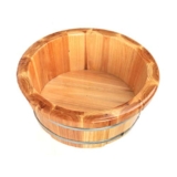 Secchio per pediluvio in legno, vasca per pediluvio, lavabo per pediluvio, secchio per pediluvio, secchio per botte per pediluvio in legno di abete naturale, super facile da usare Luna piena Beauty