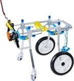 Sedia a rotelle regolabile con supporto completo per animali domestici, 4 ruote, per cani disabili, riabilitazione delle zampe anteriori e posteriori, aiuto per la mobilità del cane, per cani e gatti
