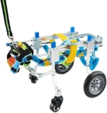 Sedia a rotelle regolabile per cani disabili, supporto completo, riabilitazione zampe anteriori e posteriori, carrello per cani con 4 ruote per passeggiate assistite, aiuto per la mobilità di cani e