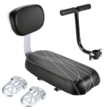 Seggiolino Bici Posteriore con Schienale Cuscino Portapacchi Bicicletta Sedile Posteriore Set Accessori Confortevole per Seduta Posteriore per Bambini (Nero)