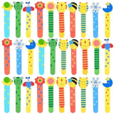 Segnalibro Bambini Animali Coloratissimi 30 pezzi, Segnalibro Legno Regalini Festa Compleanno, Gadget Bambini, Fumetto Colorati Carini Divertenti Bambini in Legno Idea con un Piccolo Metro
