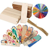 Segnalibro in Legno,Un Set di 60 PCS,Segnalibro Legno,20 Segnalibri in Legno Vuoti,20 Nappe Colorate e 20 Spago per L’artigianato,Decorazioni Fai-da-te,Regali per Feste,Libri