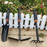 Set Attrezzi da Giardino, 3 pcs Cazzuole da Giardino, Compreso il trapianto di vanga, Utensili da Giardino, Acciaio al Carbonio, Attrezzi da Giardino, Attrezzi Giardino, Rastrello, Pianta