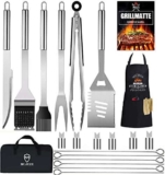 Set grigliata barbecue,BBQ utensili barbecue kit professionale,20pcs barbecue accessori in acciaio inossidabile,veleno per gli uomini.set di attrezzi bbq per barbecue da campeggio esterno