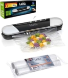 Sigillatrice a caldo e macchina sigillatrice sottovuoto per alimenti LAICA VT3205 con fornitura 2 extra di sacchetti – Design compatto, conservabile in un cassetto