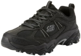 Skechers Stamina At Upper Stitch, Trekking Low Cut Uomo, Black Synthetic/Mesh/Trim, 43 EU