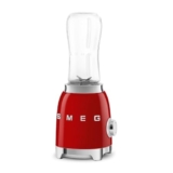 Smeg, Frullatore da Tavolo Compatto PBF01RDEU, 2 Livelli di Velocità, Sicurezza Blocco Motore, 2 Bottiglie da 600 ml in Dotazione, Base Antiscivolo, Avvolgicavo Integrato, 300W, Rosso